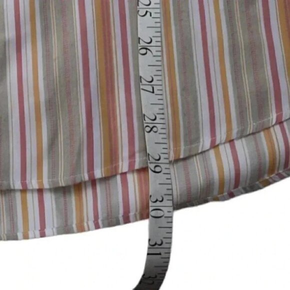 Vintage J. Crew Orange Pink Striped Button Up Dress Shirt Size XL - Picture 8 of 9